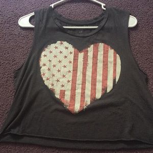 Heart shaped flag crop top